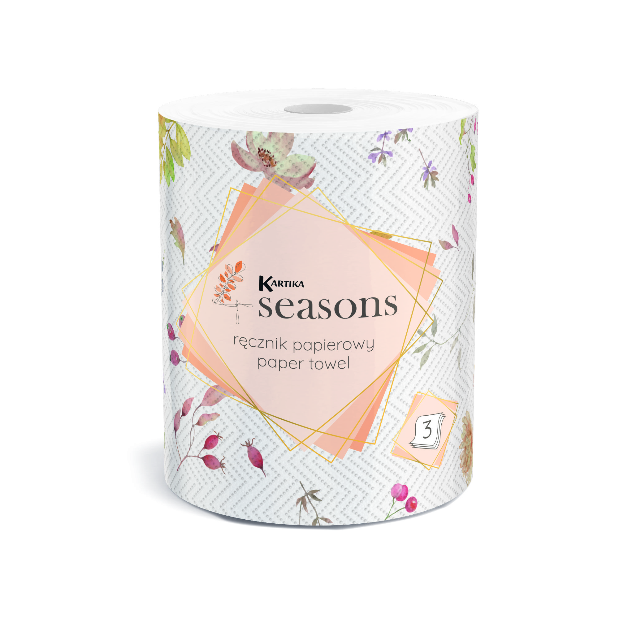 Paper towel Kartika 4 Seasons Autumn 1 roll 210 sheets 3 ply